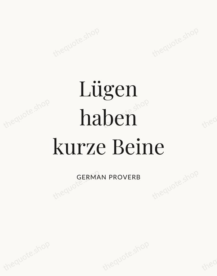 Lügen haben kurze Beine — German Proverb | Printable Wall Art — Atelier Serif