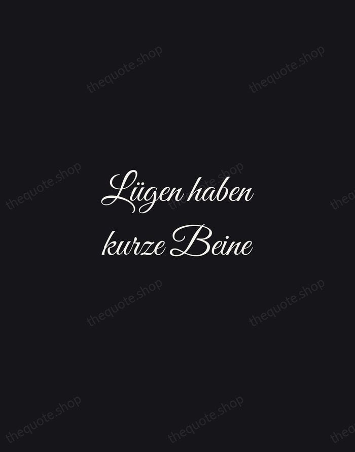 Lügen haben kurze Beine — German Proverb — Night Script