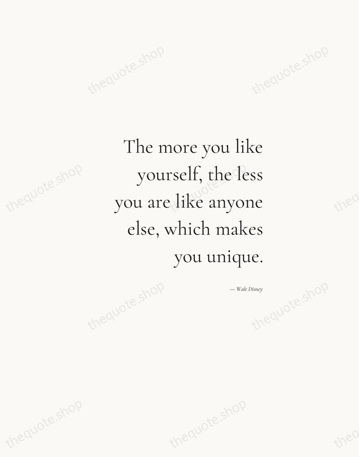 The more you like yourself, the less you are like anyone else… — Walt Disney — Soft Serif Right