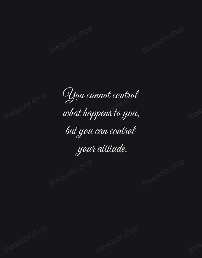 You cannot control what happens to you, but you can control your… — Brian Tracy — Night Script