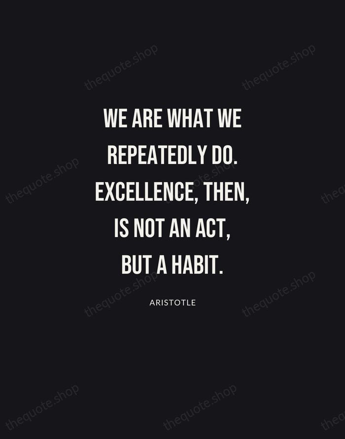 We are what we repeatedly do. Excellence, then, is not an act… — Aristotle | Printable Wall Art — Poster Condensed