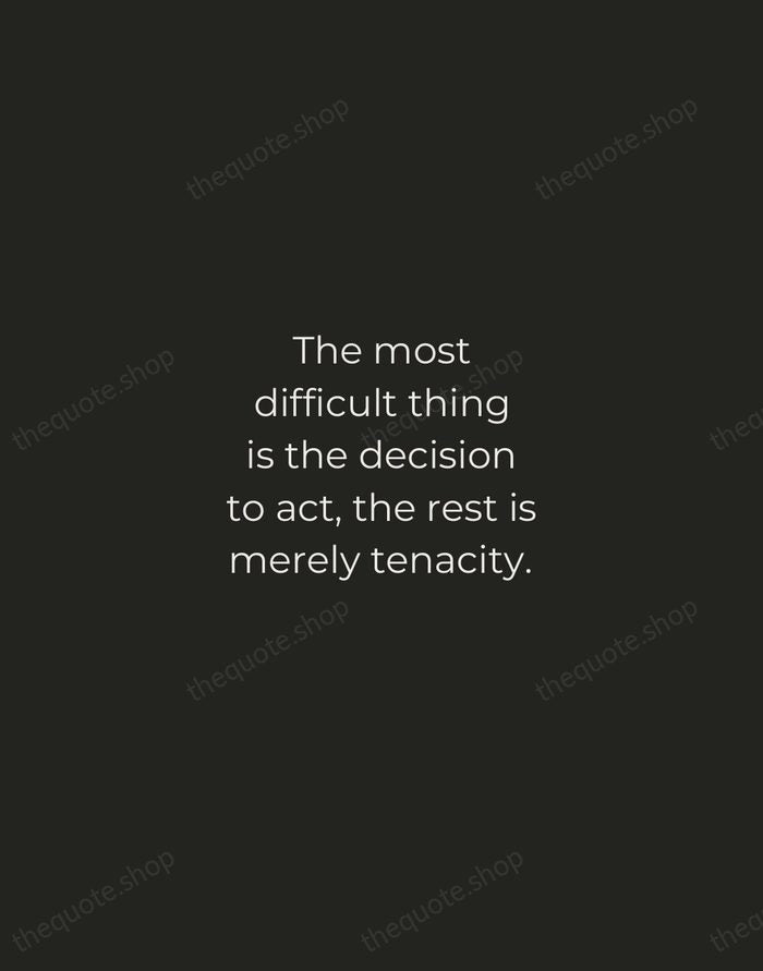 The most difficult thing is the decision to act, the rest is… — Amelia Earhart — Tracked Caps Unsigned