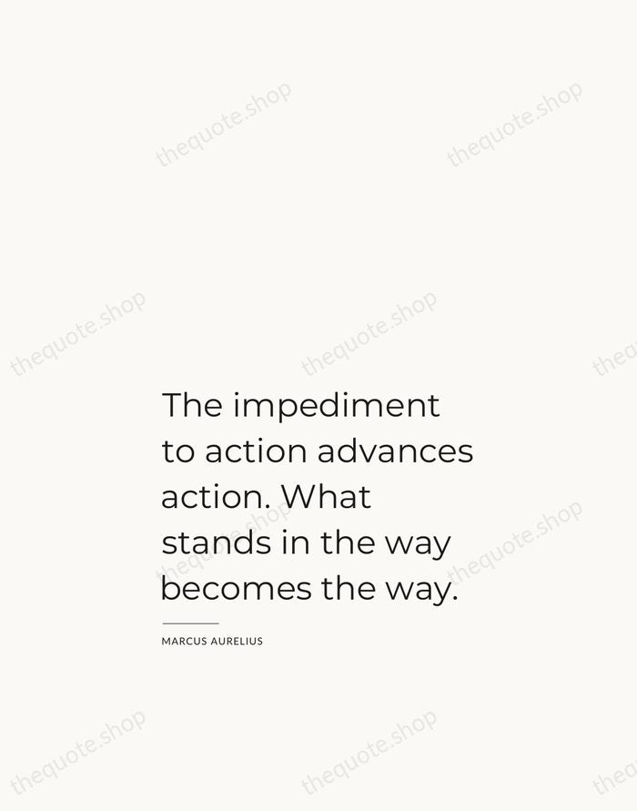 The impediment to action advances action. What stands in the way becomes… — Marcus Aurelius — Studio Left