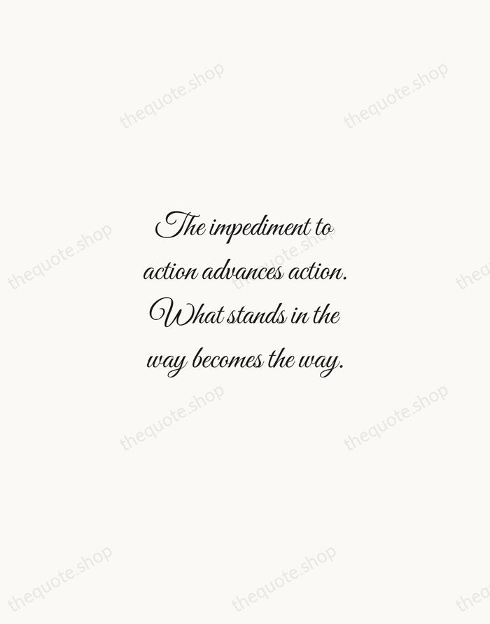 The impediment to action advances action. What stands in the way becomes… — Marcus Aurelius — Script Whisper