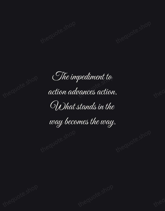 The impediment to action advances action. What stands in the way becomes… — Marcus Aurelius — Night Script