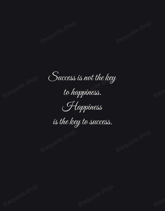 Success is not the key to happiness. Happiness is the key to… — Albert Schweitzer — Night Script