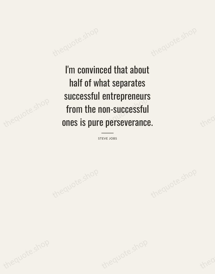 I'm convinced that about half of what separates successful entrepreneurs from the… — Steve Jobs — Letterpress Caps
