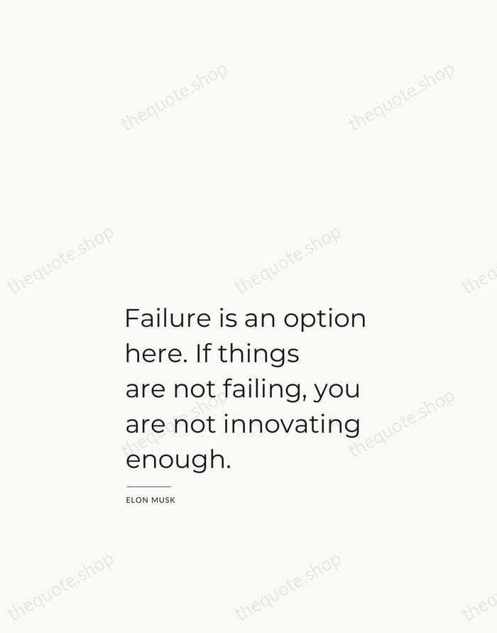 Failure is an option here. If things are not failing, you are… — Elon Musk — Studio Left
