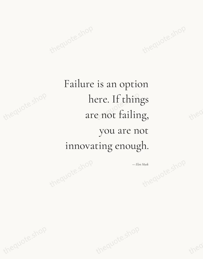 Failure is an option here. If things are not failing, you are… — Elon Musk — Soft Serif Right