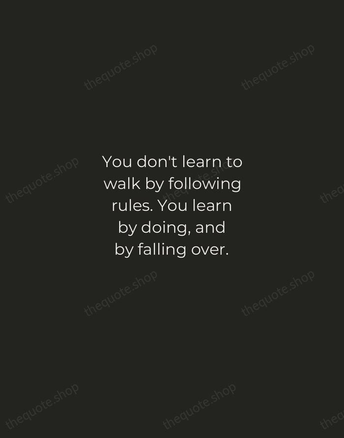 You don't learn to walk by following rules. You learn by doing… — Richard Branson — Tracked Caps Unsigned