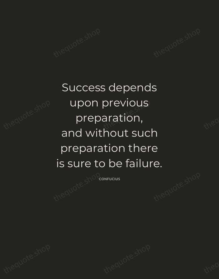 Success depends upon previous preparation, and without such preparation there is sure… — Confucius — Charcoal Sans