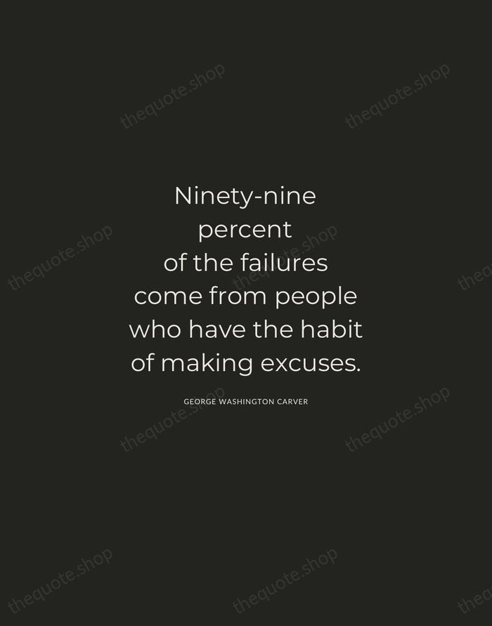 Ninety-nine percent of the failures come from people who have the habit… — George Washington Carver — Charcoal Sans