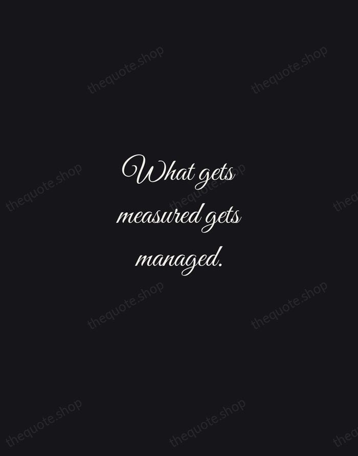What gets measured gets managed. — Peter Drucker — Night Script