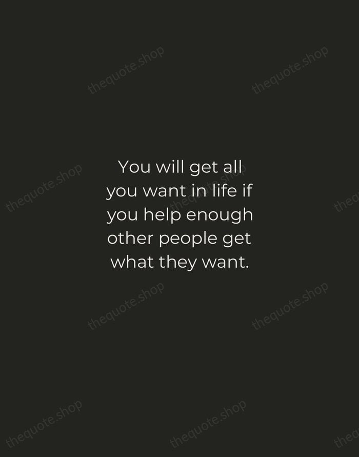 You will get all you want in life if you help enough… — Zig Ziglar — Tracked Caps Unsigned