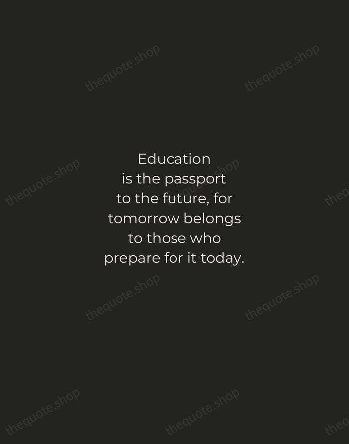 Education is the passport to the future, for tomorrow belongs to those… — Malcolm X — Tracked Caps Unsigned