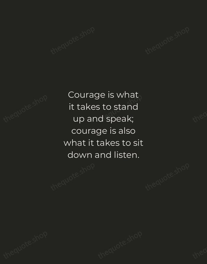 Courage is what it takes to stand up and speak; courage is… — Winston Churchill — Tracked Caps Unsigned
