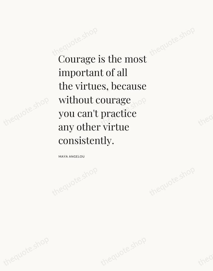 Courage is the most important of all the virtues, because without courage… — Maya Angelou — Asymmetric Left