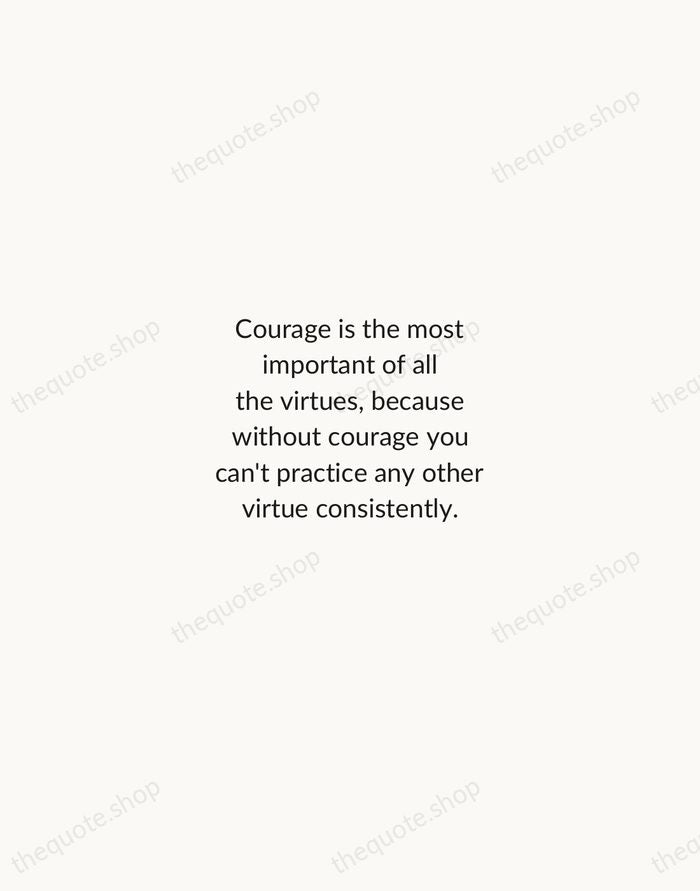 Courage is the most important of all the virtues, because without courage… — Maya Angelou — Minimal Unsigned