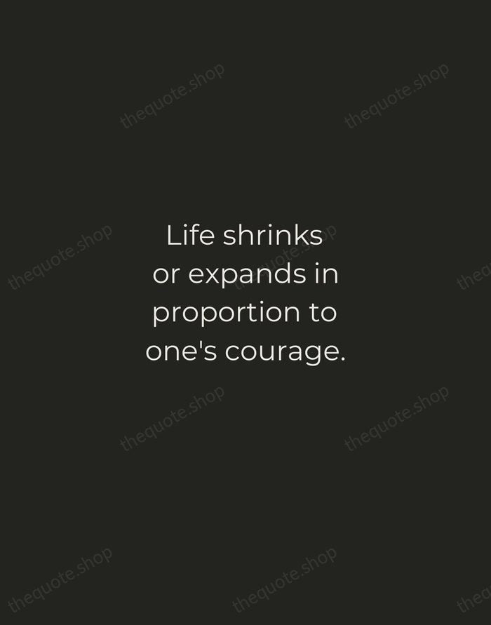 Life shrinks or expands in proportion to one's courage. — Anais Nin — Tracked Caps Unsigned