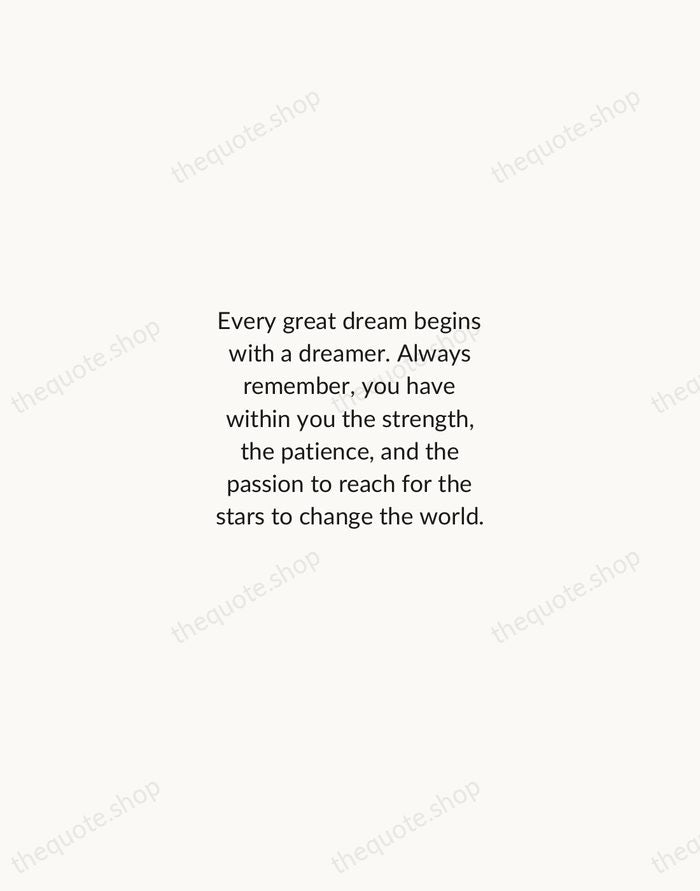 Every great dream begins with a dreamer. Always remember, you have within… — Harriet Tubman — Minimal Unsigned