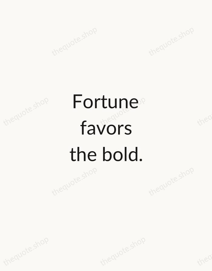 Fortune favors the bold. — Latin Proverb — Minimal Unsigned