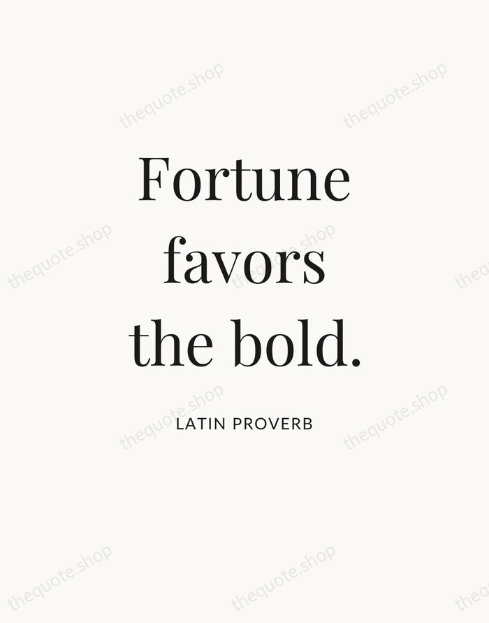 Fortune favors the bold. — Latin Proverb — Statement Serif