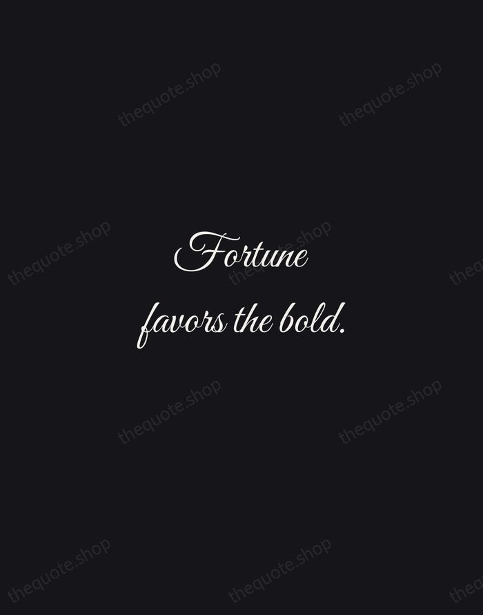 Fortune favors the bold. — Latin Proverb — Night Script