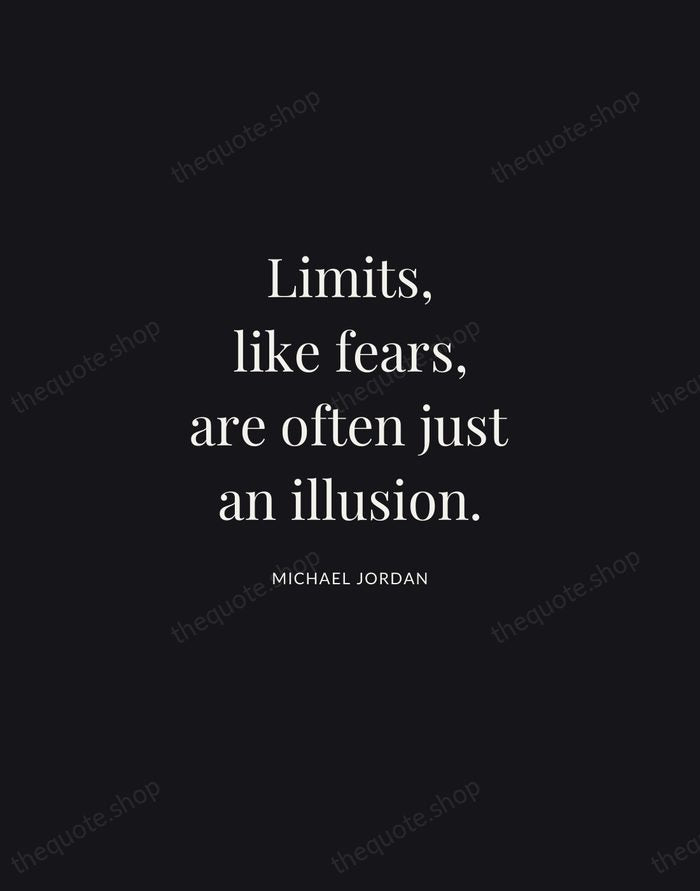 Limits, like fears, are often just an illusion. — Michael Jordan | Printable Wall Art — Midnight Serif