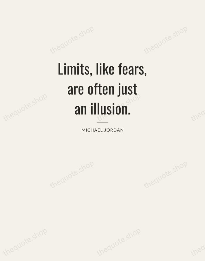 Limits, like fears, are often just an illusion. — Michael Jordan — Letterpress Caps