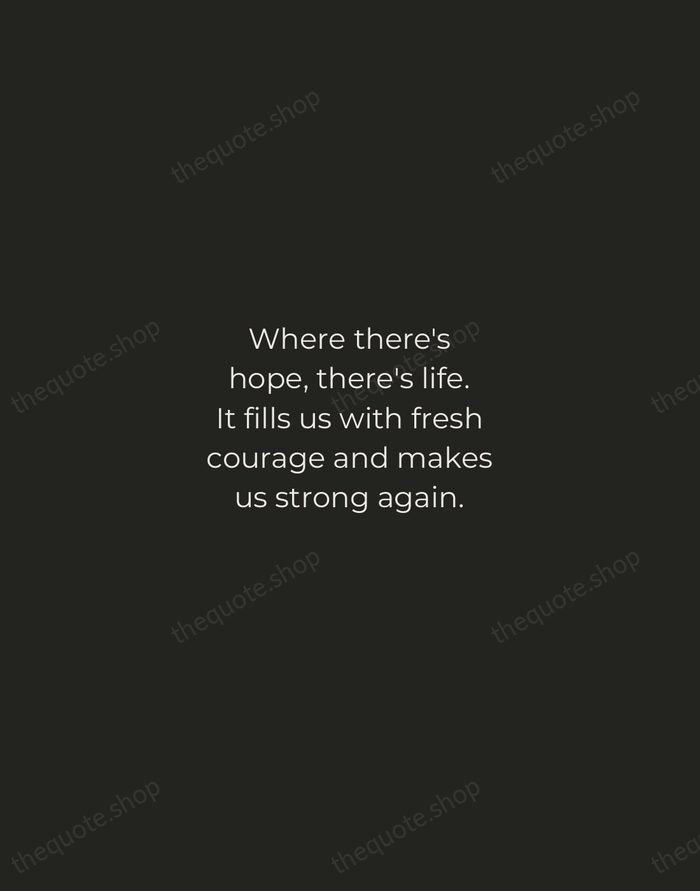 Where there's hope, there's life. It fills us with fresh courage and… — Anne Frank — Tracked Caps Unsigned