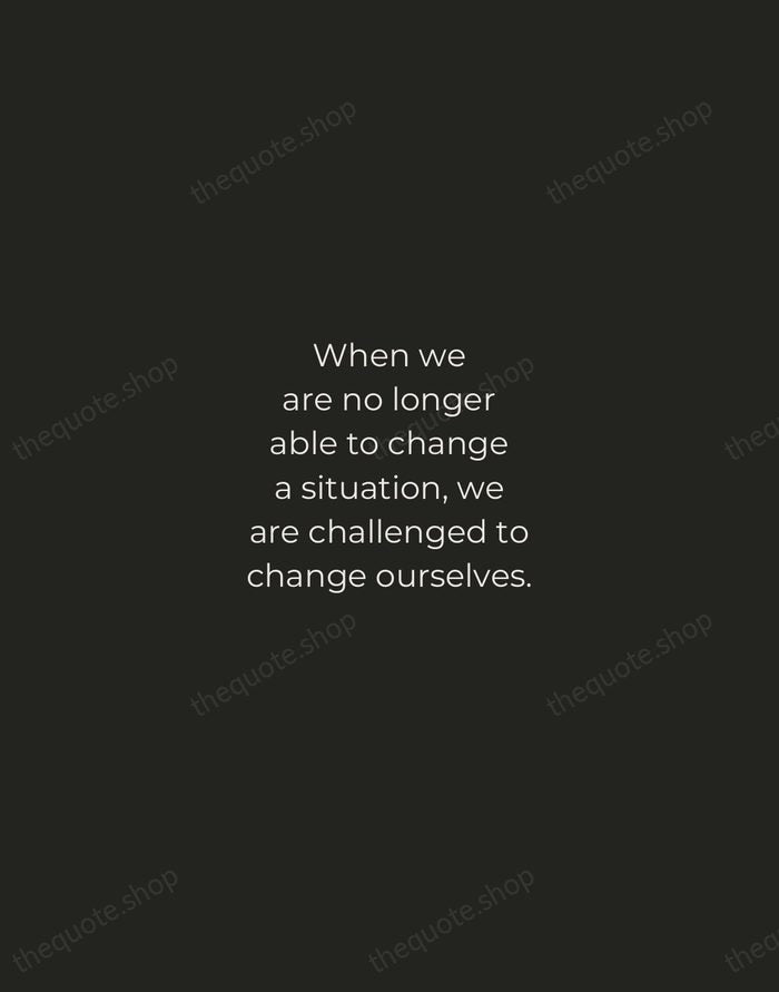 When we are no longer able to change a situation, we are… — Viktor Frankl — Tracked Caps Unsigned