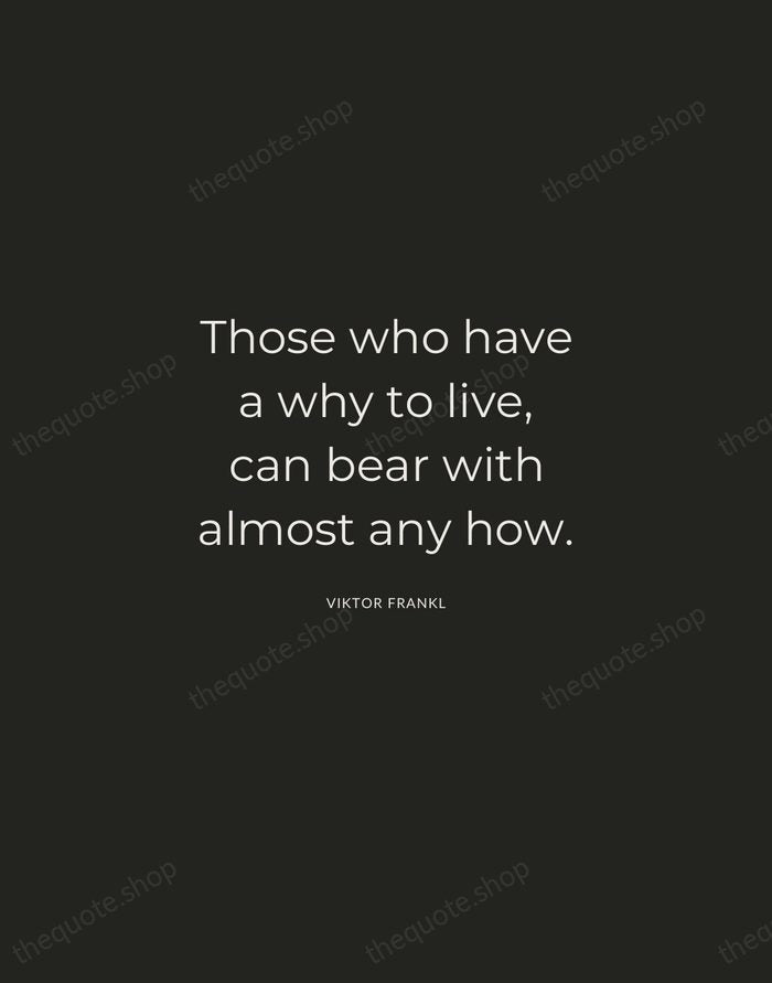 Those who have a why to live, can bear with almost any… — Viktor Frankl — Charcoal Sans