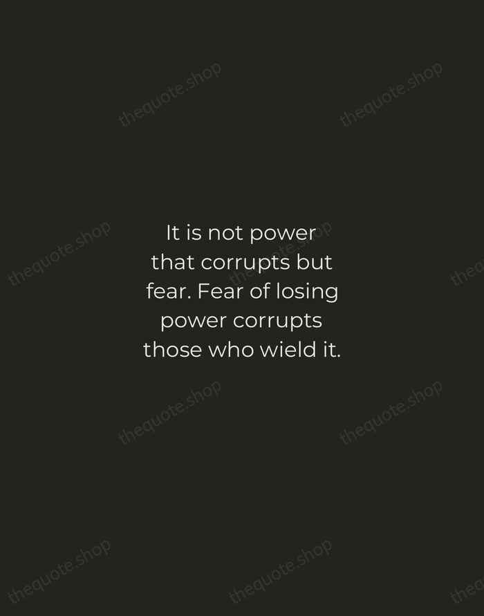 It is not power that corrupts but fear. Fear of losing power… — Aung San Suu Kyi — Tracked Caps Unsigned