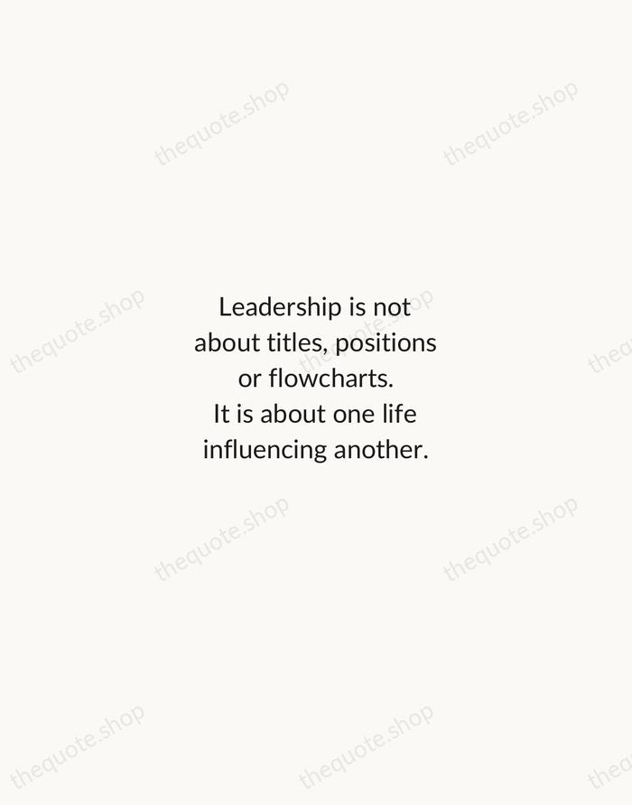 Leadership is not about titles, positions or flowcharts. It is about one… — John C. Maxwell — Minimal Unsigned