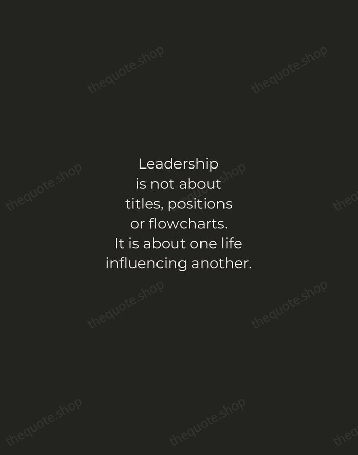 Leadership is not about titles, positions or flowcharts. It is about one… — John C. Maxwell — Tracked Caps Unsigned
