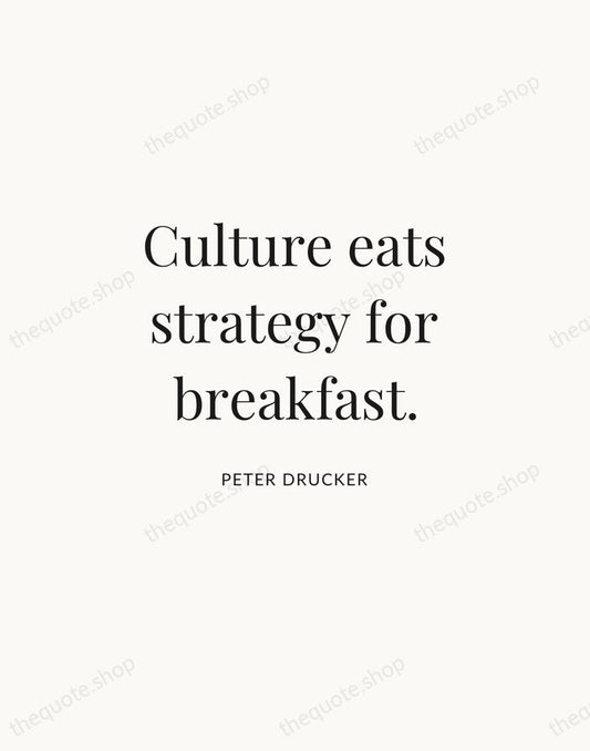 Culture eats strategy for breakfast. — Peter Drucker | Printable Wall Art — Atelier Serif