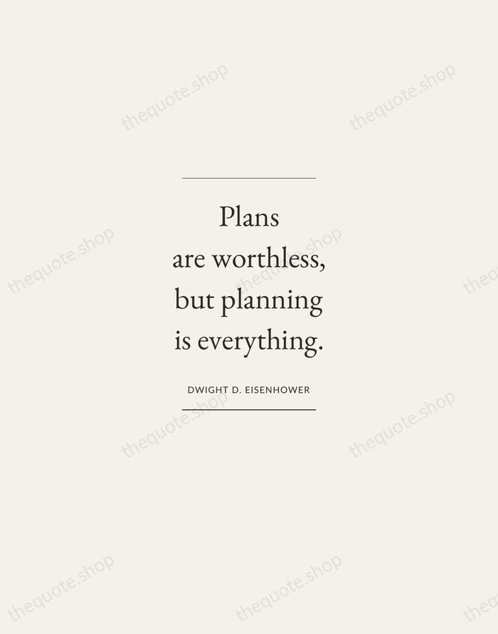 Plans are worthless, but planning is everything. — Dwight D. Eisenhower — Gallery Frame