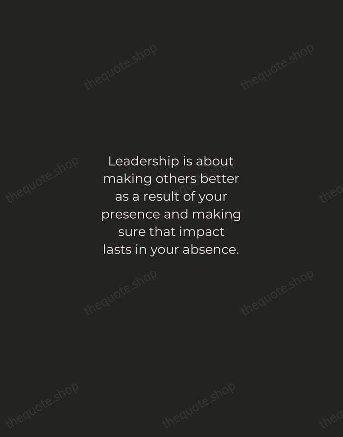 Leadership is about making others better as a result of your presence… — Sheryl Sandberg — Tracked Caps Unsigned