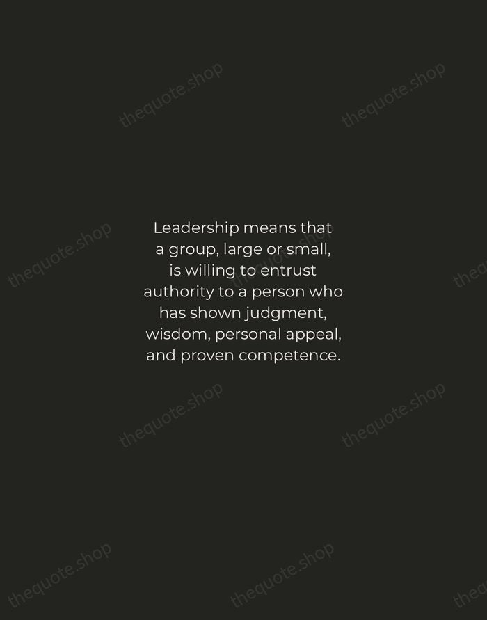 Leadership means that a group, large or small, is willing to entrust… — Golda Meir — Tracked Caps Unsigned