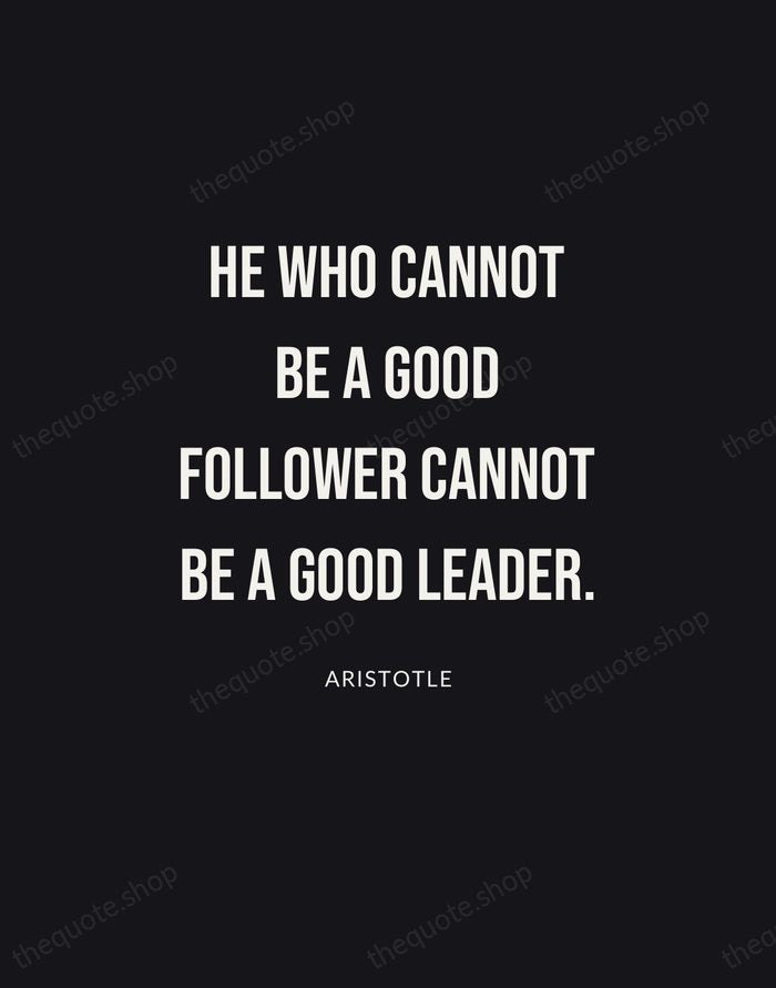 He who cannot be a good follower cannot be a good leader. — Aristotle | Printable Wall Art — Poster Condensed