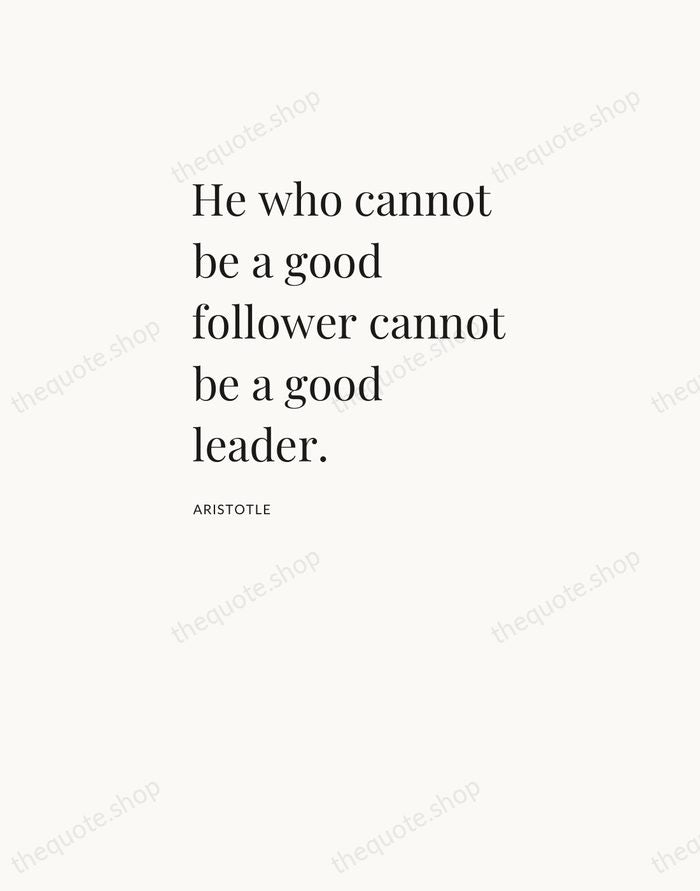 He who cannot be a good follower cannot be a good leader. — Aristotle — Asymmetric Left