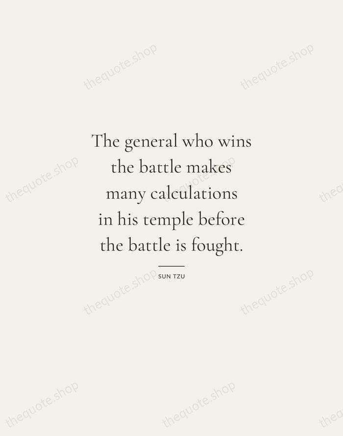 The general who wins the battle makes many calculations in his temple… — Sun Tzu — Gallery Rule