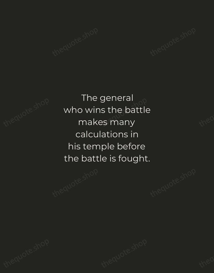 The general who wins the battle makes many calculations in his temple… — Sun Tzu — Tracked Caps Unsigned