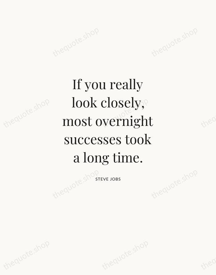 If you really look closely, most overnight successes took a long time. — Steve Jobs | Printable Wall Art — Atelier Serif