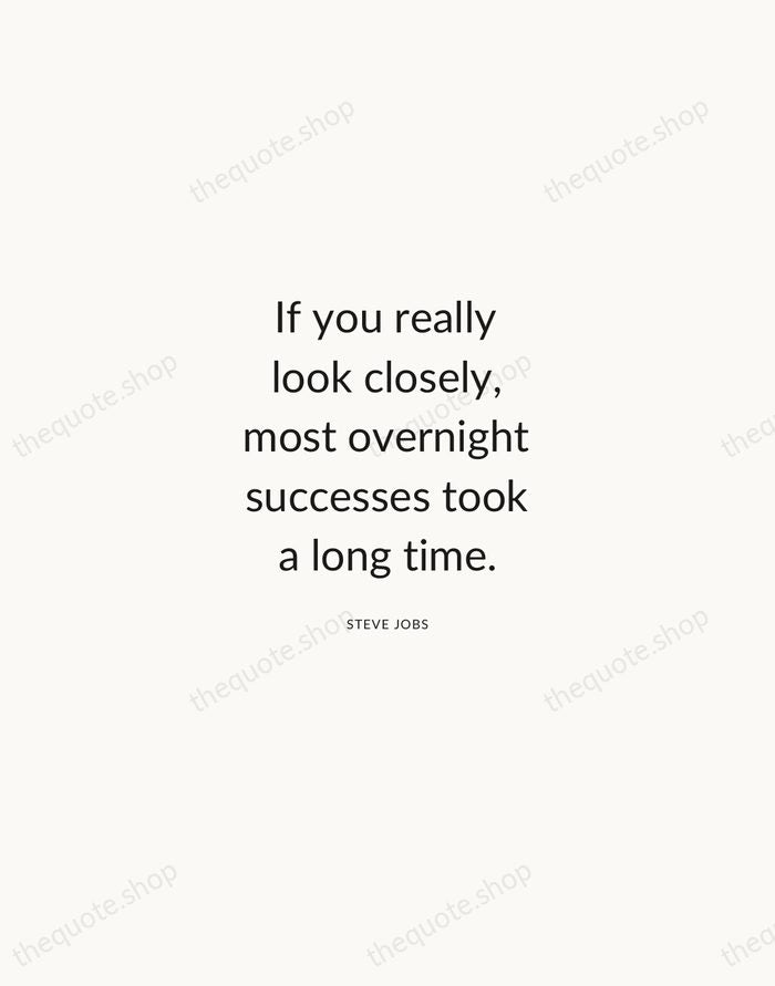 If you really look closely, most overnight successes took a long time. — Steve Jobs — Modern Sans Calm