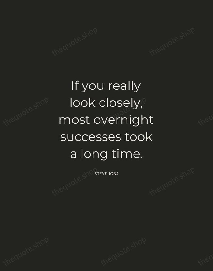 If you really look closely, most overnight successes took a long time. — Steve Jobs — Charcoal Sans