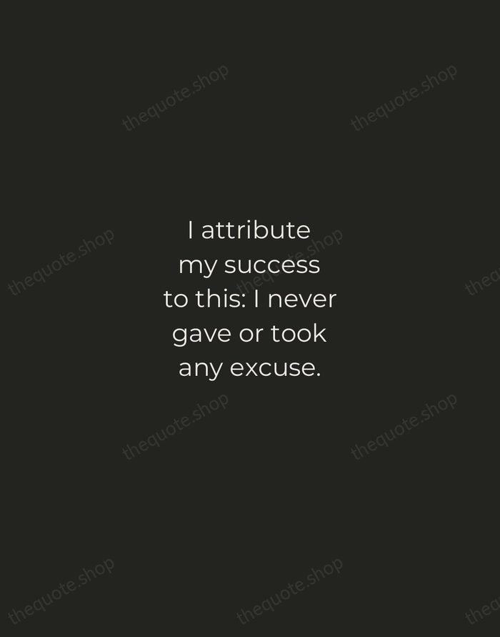I attribute my success to this: I never gave or took any… — Florence Nightingale — Tracked Caps Unsigned