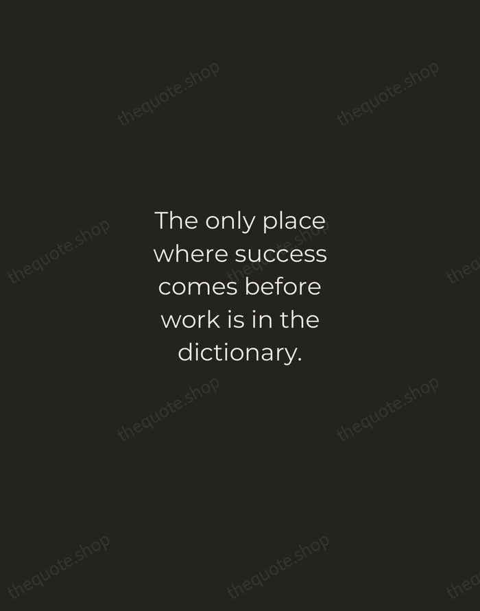 The only place where success comes before work is in the dictionary. — Vidal Sassoon — Tracked Caps Unsigned