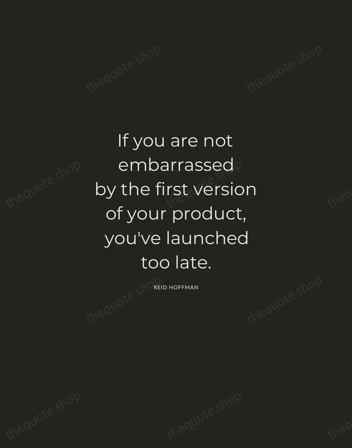 If you are not embarrassed by the first version of your product… — Reid Hoffman — Charcoal Sans