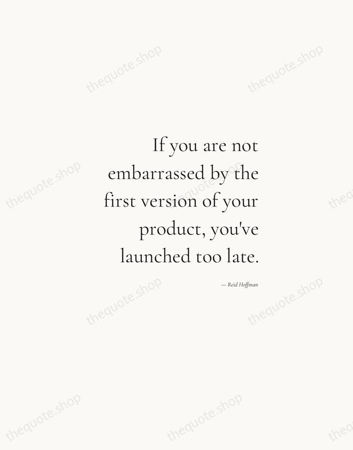 If you are not embarrassed by the first version of your product… — Reid Hoffman — Soft Serif Right